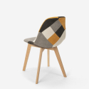 Nordic design patchwork chair in wood and fabric for kitchen bar restaurant Robin Buy
