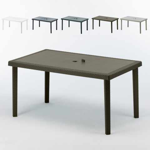 12 Poly rattan rectangular tables 150x90 Grand Soleil Boheme Promotion
