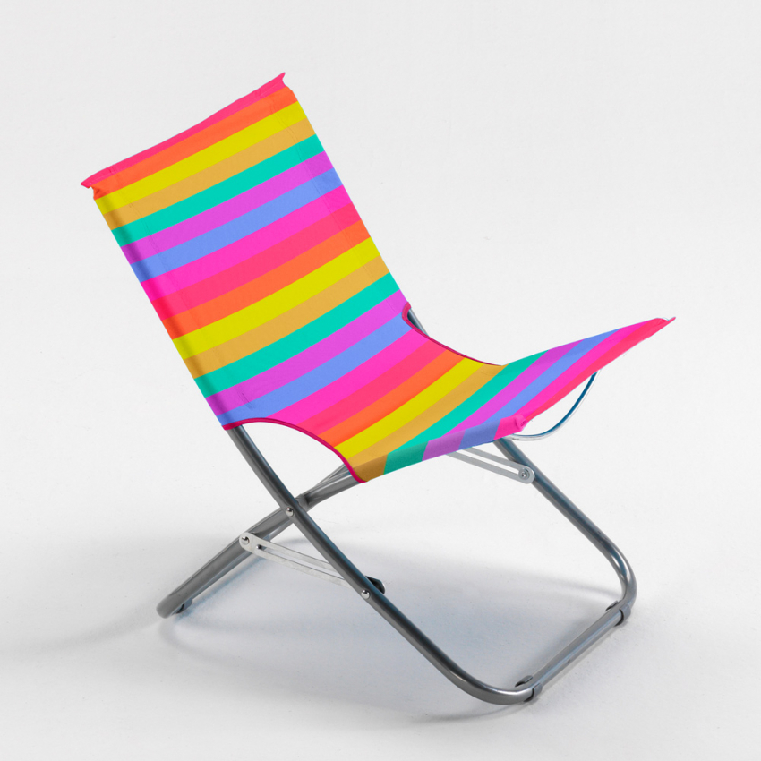 Multicoloured portable folding beach chair Rodeo Rainbow Promotion