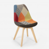 Nordic design chair in wood and fabric with cushion for kitchen bar restaurant Dolphin 