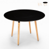 Design round wooden table 100cm for kitchen bar restaurant Moss Offers