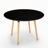 Design round wooden table 100cm for kitchen bar restaurant Moss Bulk Discounts