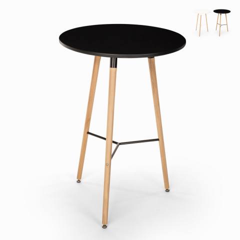 Wooden round tall coffee table in Scandinavian design 60x60 Shrub Promotion