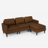 Modern and elegant 3 seater sofa with armrests and pouf for living room Steffy Buy