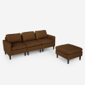 Modern and elegant 3 seater sofa with armrests and pouf for living room Steffy Price