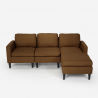 Modern and elegant 3 seater sofa with armrests and pouf for living room Steffy Cost