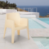 Stackable chair armchair with armrests for outdoor garden bar restaurant Martini On Sale