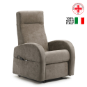 Relax armchair lift system adjustable headrest 2 motors roller system Matilde On Sale