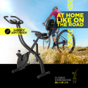 Room-saving folding exercise bike 2in1 fitness backrest sensors Conseres Discounts