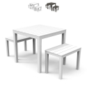 Outdoor garden lounge set polypropylene table 2 benches Progarden Papua On Sale