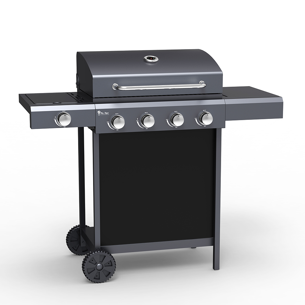 BBQ stainless steel gas barbecue 4+1 burners shelves Chimichurri Fr