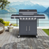 Stainless steel BBQ gas barbecue 6+1 burners shelves Creola Fr On Sale
