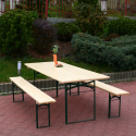 Brewery set 2 benches table 220x80 cm foldable garden festivals Oletan Sale