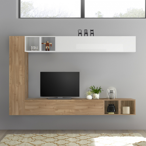 Modern design living room TV stand light wood white Infinity 104 Promotion