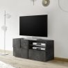 Modern black TV stand base cabinet with door drawer Dama Petite Ox Sale