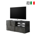 Modern black TV stand base cabinet with door drawer Dama Petite Ox On Sale