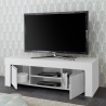 Modern white TV stand base unit 2 side doors open compartment Florence Sale