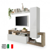 Modern living room TV cabinet wall unit glossy white wood Hamburg On Sale