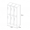 Lockers with 6 compartments 90x45 H180 with locks Etna Light Model