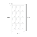 Metal locker with 12 compartments for dressing room 90x45 H190 with lock Krakatoa Light Cost