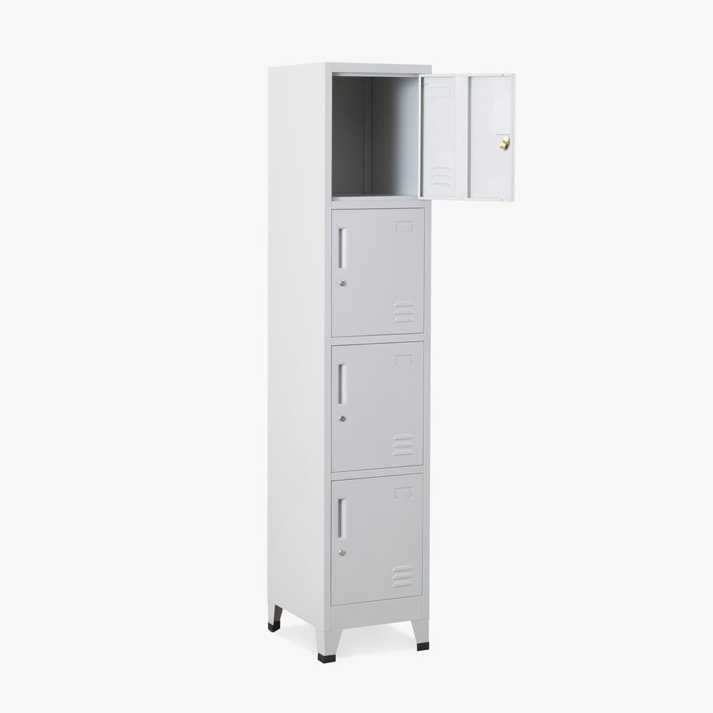 Metal column cabinet 38x45 H190 4 compartments with lock Stromboli Light