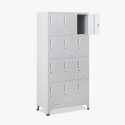 Metal locker with 12 compartments for dressing room 90x45 H190 with lock Krakatoa Light Catalog