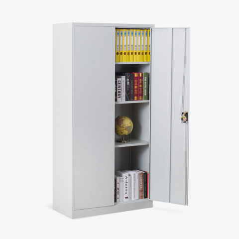 Office cabinet with 2 doors for documents with lock 90x40 H180 Tambora Light