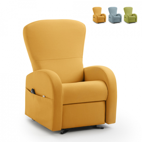 Fabric relax armchair 2 motors reclining roller system Greta Promotion