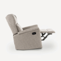 Manual recliner relax armchair with footrest in Hope fabric Model