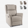 Manual recliner relax armchair with footrest in Hope fabric Catalog
