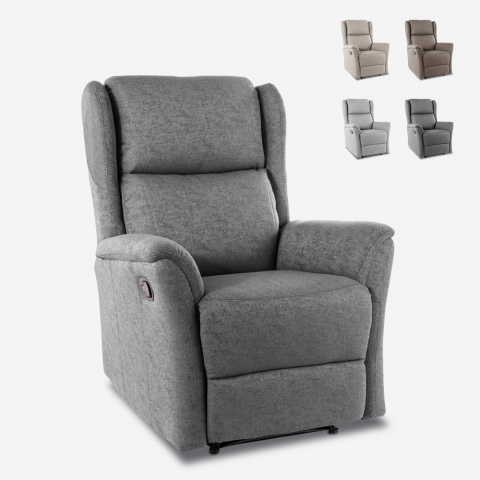 Manual recliner relax armchair with footrest in Hope fabric Promotion