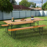 Stock set brewery 8-piece folding wooden tables benches 220x80 Oletan Sale