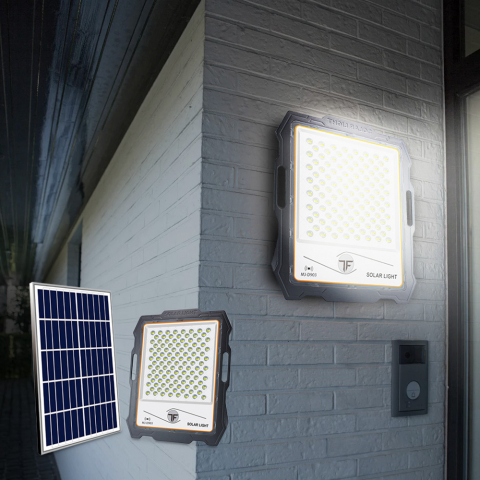 Portable LED floodlight 300W solar panel 3000 lumens remote control Inluminatio L Promotion