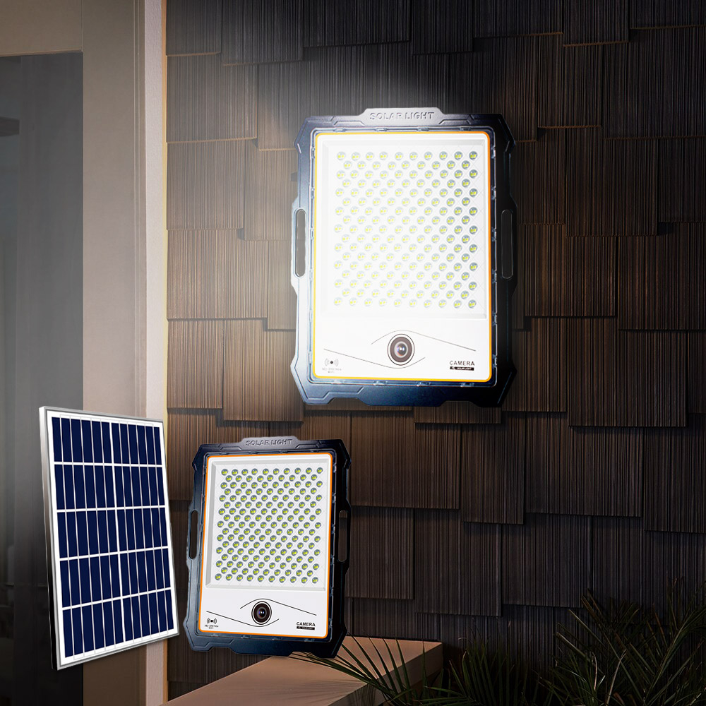 LED Solar Panel Floodlight 4000 Lumens with Wi-Fi Camera 400W Conspicio XL