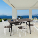 rectangular table set 120 x 60 with 4 chairs steel wood industrial design otis Bulk Discounts