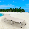 Set of 4 Seychelles aluminium folding beach and garden loungers 