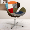 Swivel chair design patchwork style adjustable height Stork 