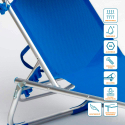 Adjustable Outdoor Sun Lounger With Sunshade California Blue Sale
