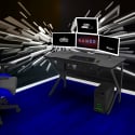 Ergonomic gaming desk carbon 120x60cm headset Sportbot 120 Offers