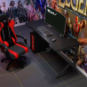 Ergonomic carbon gaming desk with cables for headphones and drinks 160x60cm Sportbot 160 Model