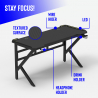 Sportbot LED 160 Ergonomic LED Gaming Desk 160x60cm Carbon Fiber with Headphone and Beverage Holder Price