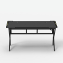 Sportbot LED 160 Ergonomic LED Gaming Desk 160x60cm Carbon Fiber with Headphone and Beverage Holder 