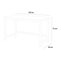 Rectangular office desk 120x60cm wood metal modern white Bridgewhite 120 