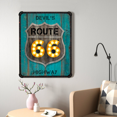 Canvas logo painting on metal tubular frame 60x80cm Devil's Highway Promotion