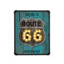 Canvas logo painting on metal tubular frame 60x80cm Devil's Highway On Sale