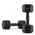 Set of 2 Hexagonal Dumbbells for Cross Training - Rubber and Steel - 6 kg - Goemon Promotion