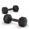 Set of 2 Hexagonal Dumbbells for Cross Training - Rubber and Steel - 6 kg - Goemon On Sale