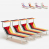 4 professional Santorini Europe aluminium beach sun loungers 