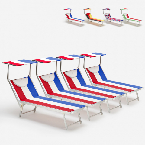 4 professional Santorini Europe aluminium beach sun loungers Promotion