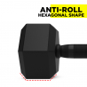 Set of 2 hexagonal cross training dumbbells rubber and steel 25 kg Goemon Sale